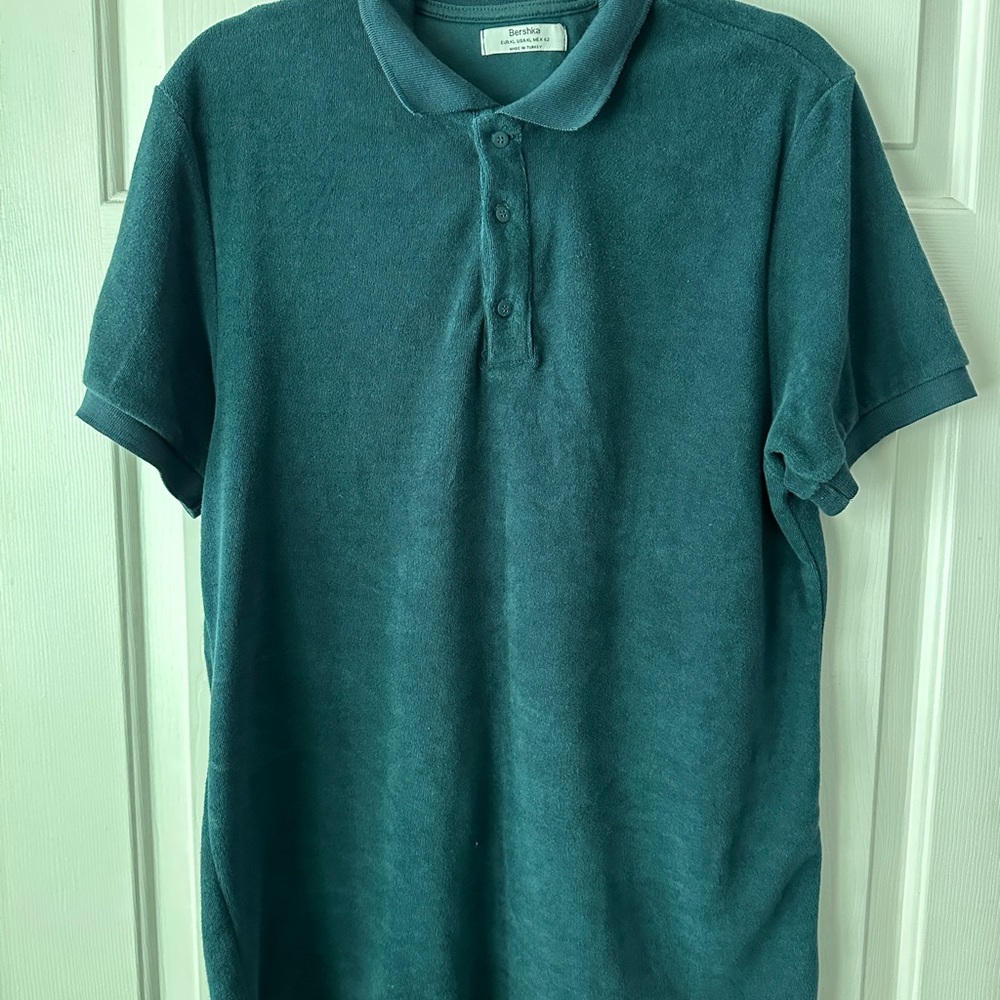 Bershka Navy Short Sleeve Shirt